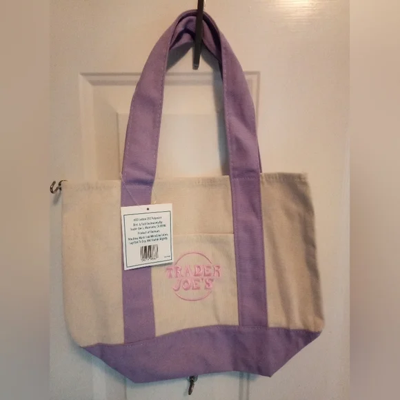 Set of 4 Trader Joe's Mini Pastel Canvas Totes - Picture 9 of 9